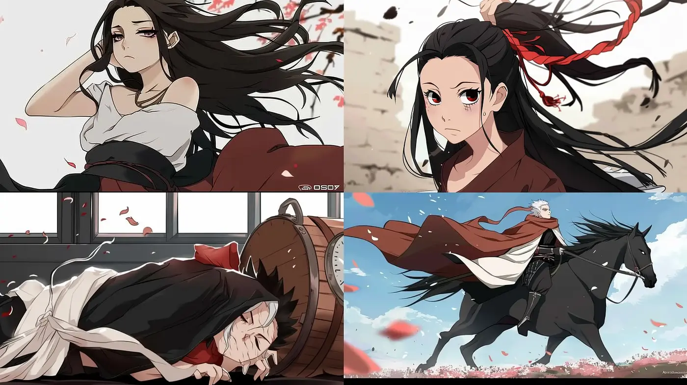 Elegantly Dynamic Anime-Inspired Visuals with a Desaturated Palette - Midjourney sref style