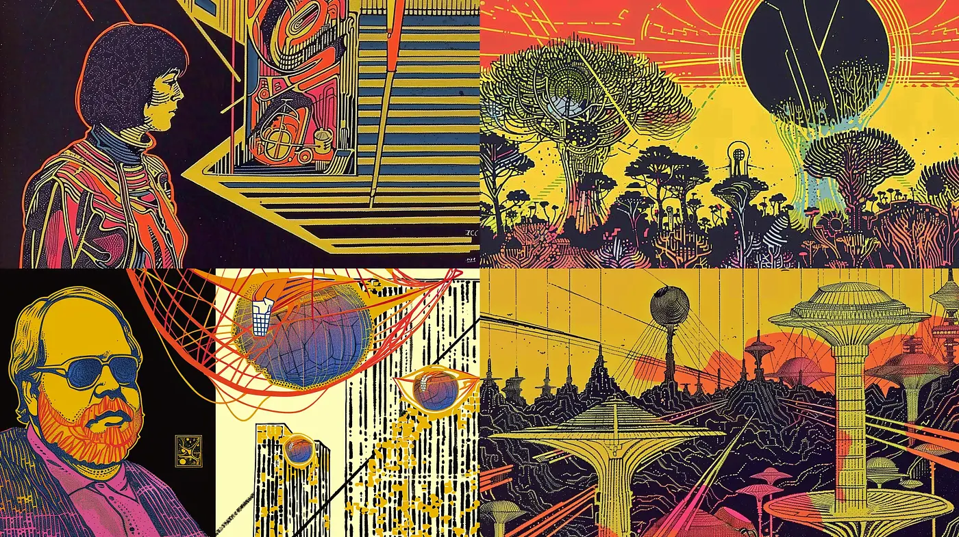 Retro-Futuristic Psychedelic Exploration - Midjourney sref style