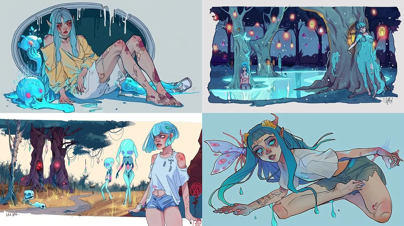 Ethereal Twilight: Consistent Luminous and Surreal Artistic Expression - Midjourney sref style