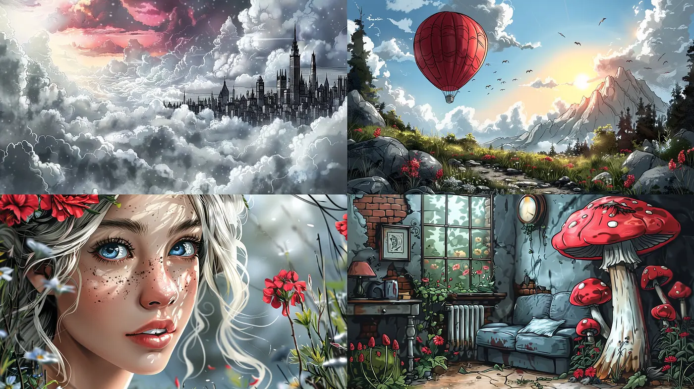 Ethereal Dreamscapes: A Fusion of Surreal Architecture and Whimsical Nature - Midjourney sref style