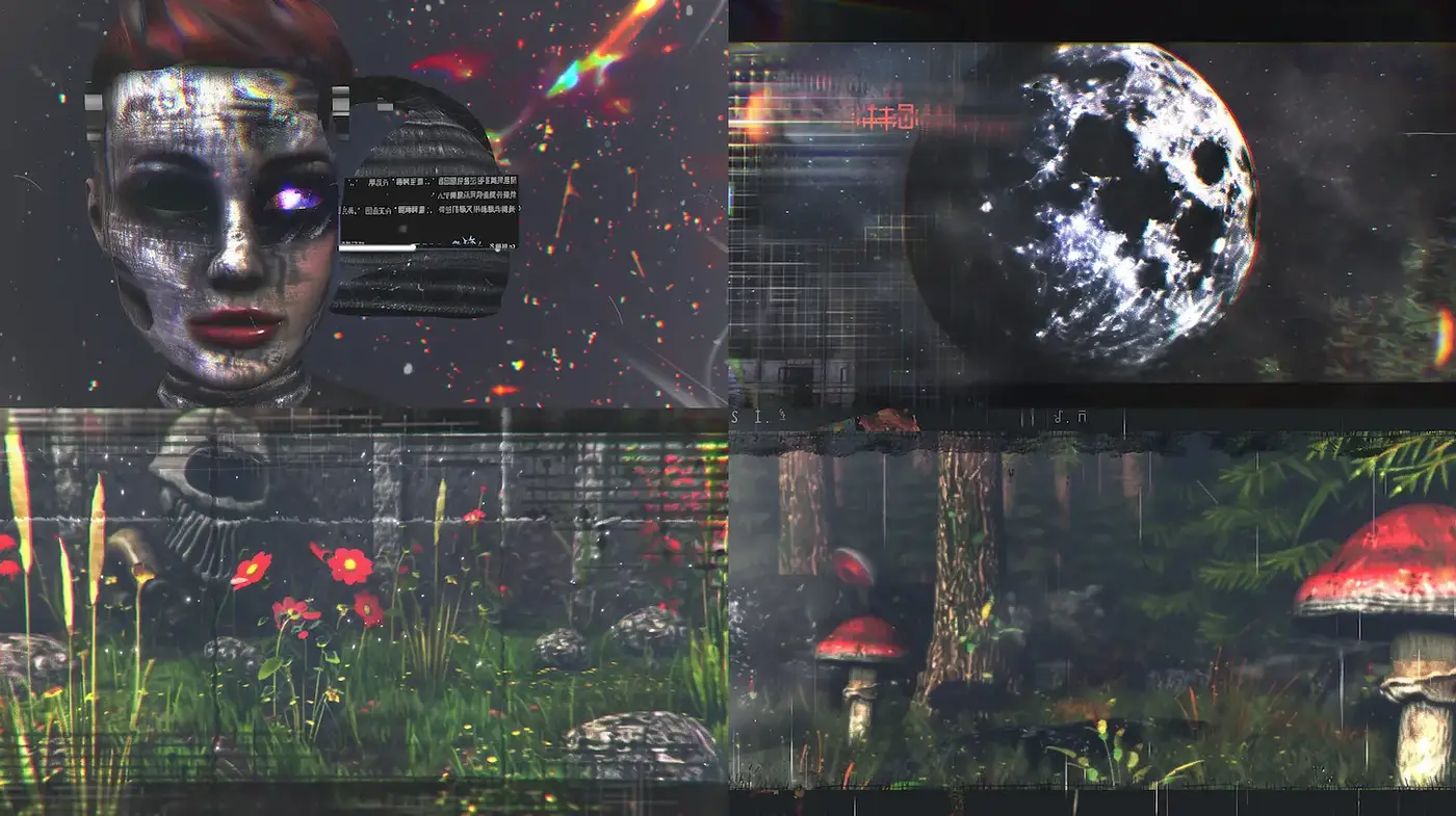 Futuristic Surrealism with Gritty Textures and a Dreamlike Atmosphere - Midjourney sref style