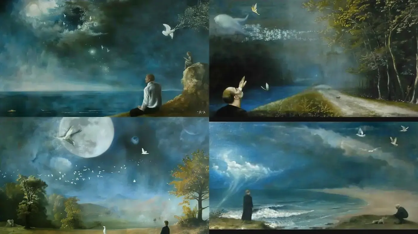 Surreal Nature Landscapes with Dreamlike Quality - Midjourney sref style