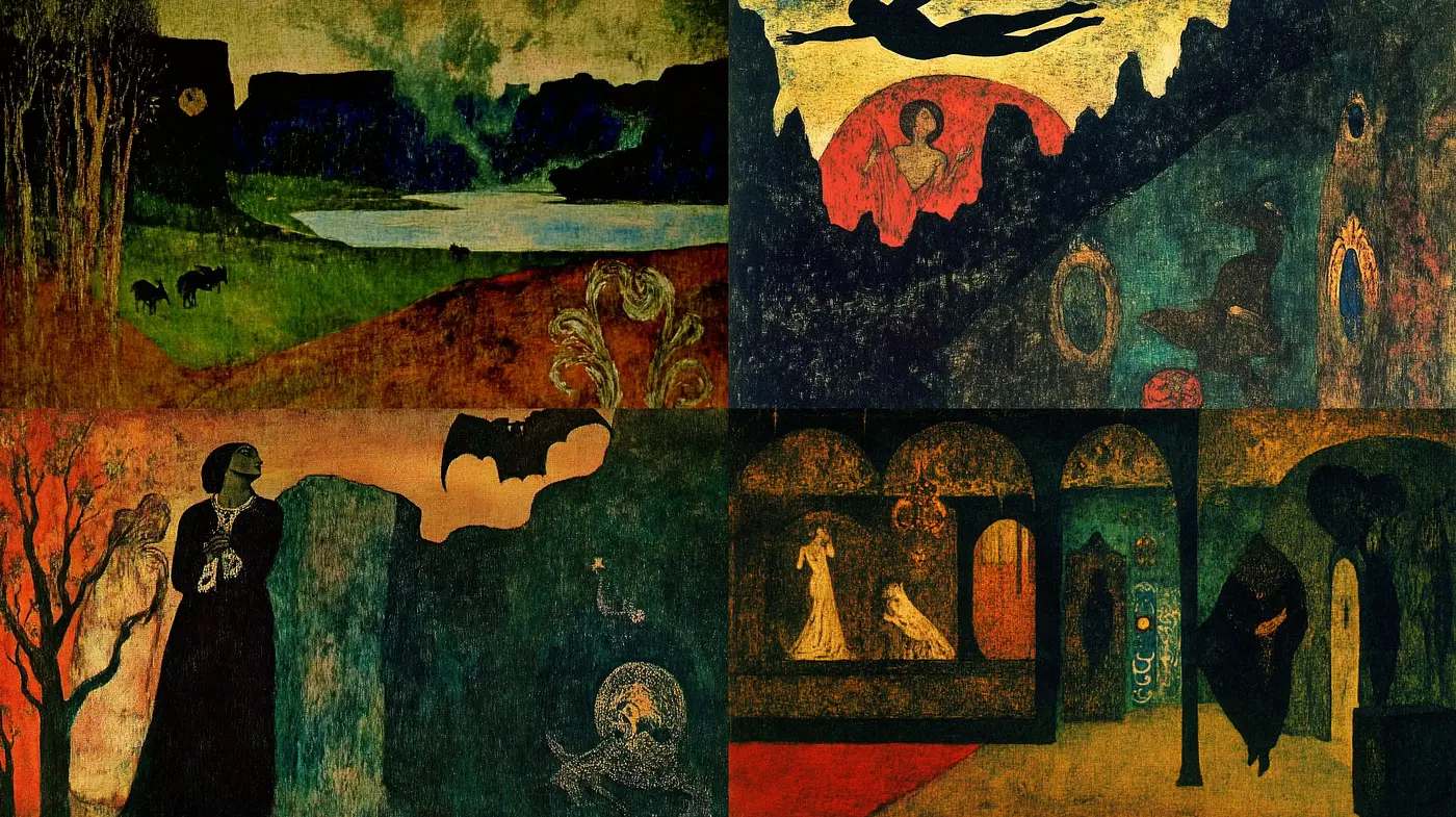 Esoteric Symbolism in Multilayered Textural Art - Midjourney sref style