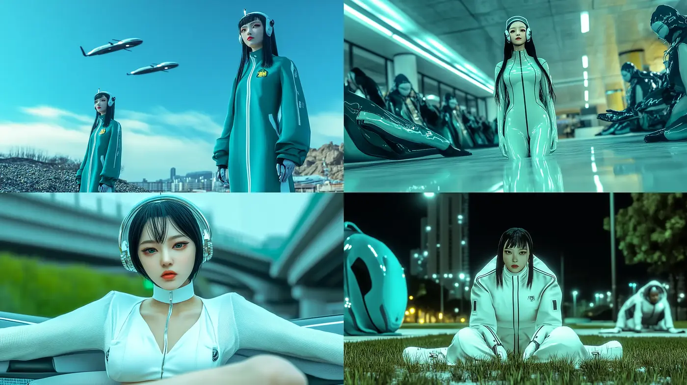 Contemporary Cyberpunk Aesthetics with Neon Accents - Midjourney sref style
