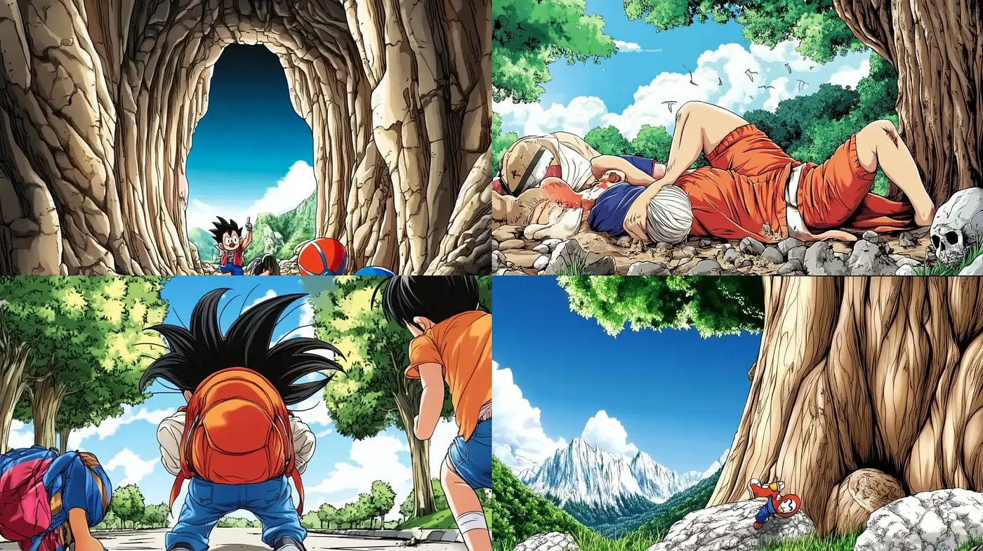 Vibrant Serenity in Dynamic Manga-Inspired Landscapes - Midjourney sref style