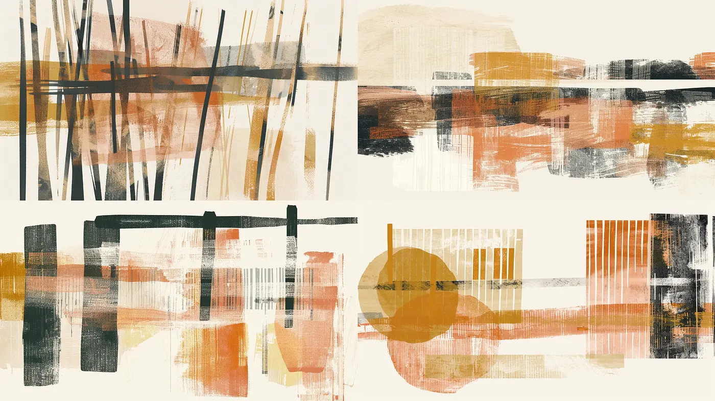 Abstract Essence: Earthy Tones and Textured Strokes - Midjourney sref style