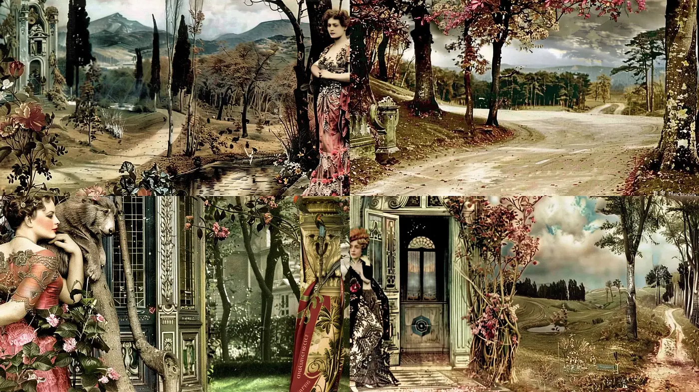 Ethereal Pastoral Elegance with Surrealist Overtones - Midjourney sref style