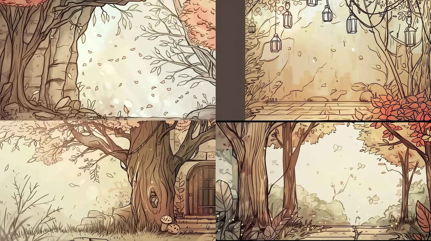Enchanted Autumn Storybook Illustrations - Midjourney sref style
