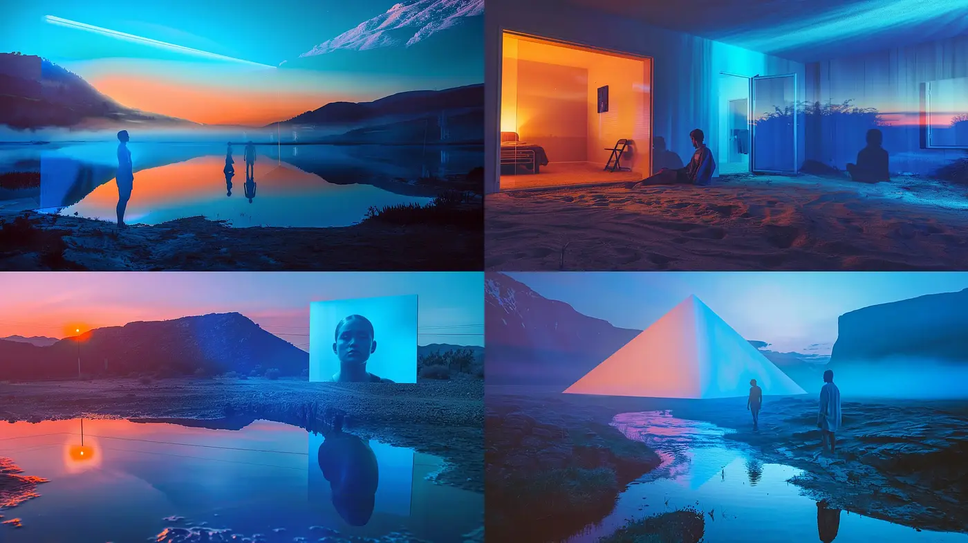 Ethereal Twilight Emanations with Surreal Landscapes - Midjourney sref style