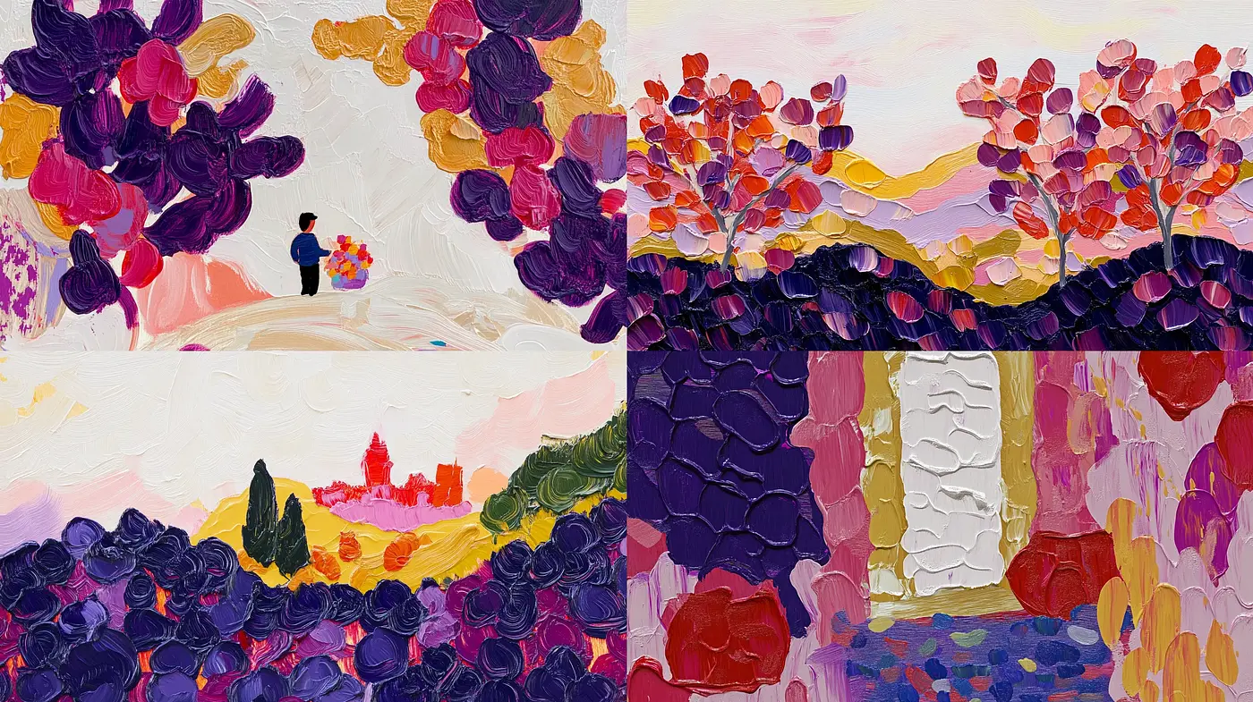 Dreamy Textured Fields of Color - Painterly Impressions Collection - Midjourney sref style