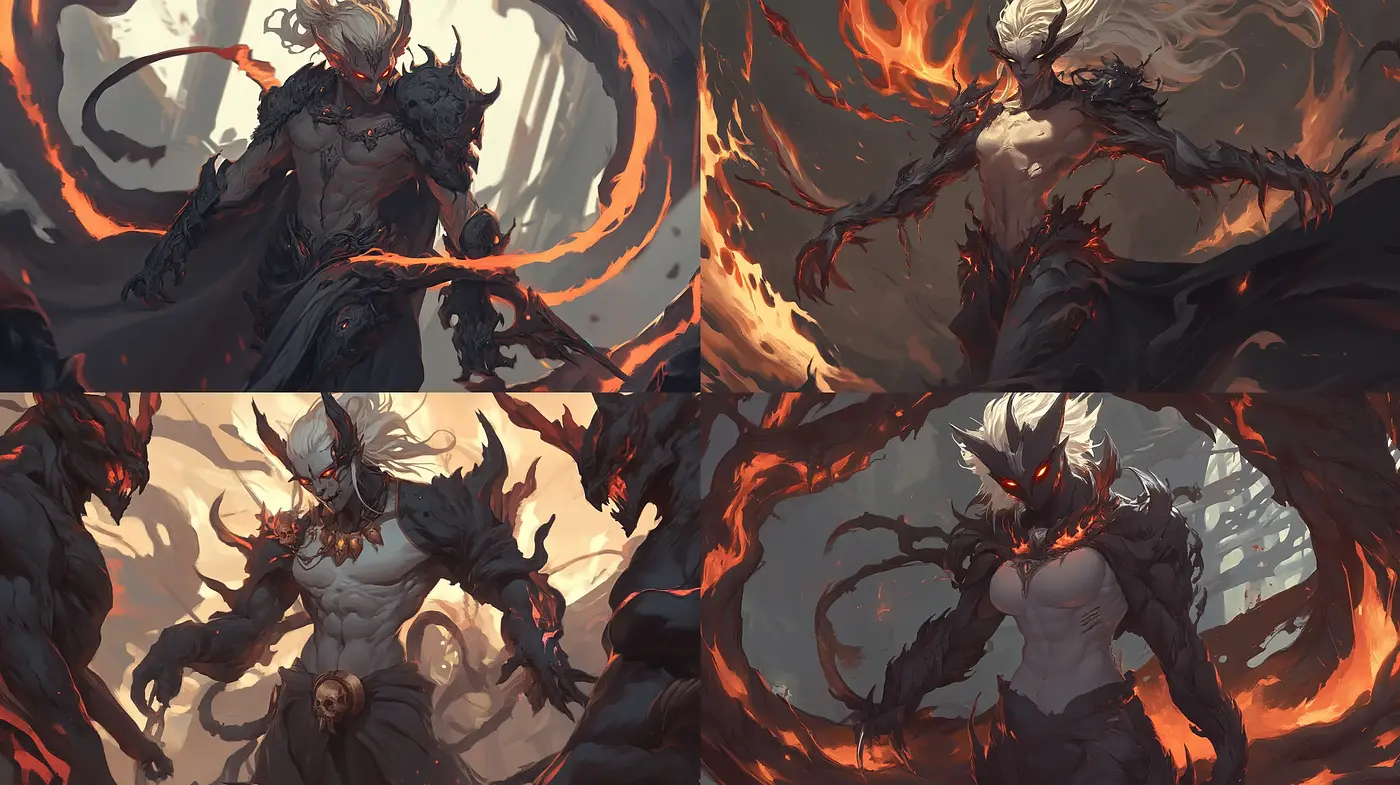 Ethereal Flames of Chaos: Consistent Textural Symphony in Reddish Sepia Tones - Midjourney sref style