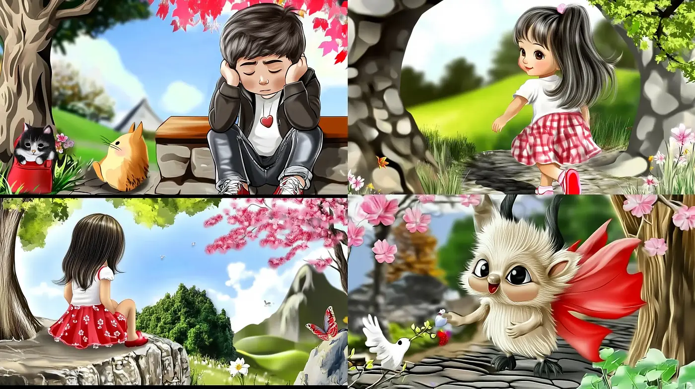 Enchanted Whimsy: A Fusion of Anime-Inspired Digital Artistry and Lush Nature - Midjourney sref style