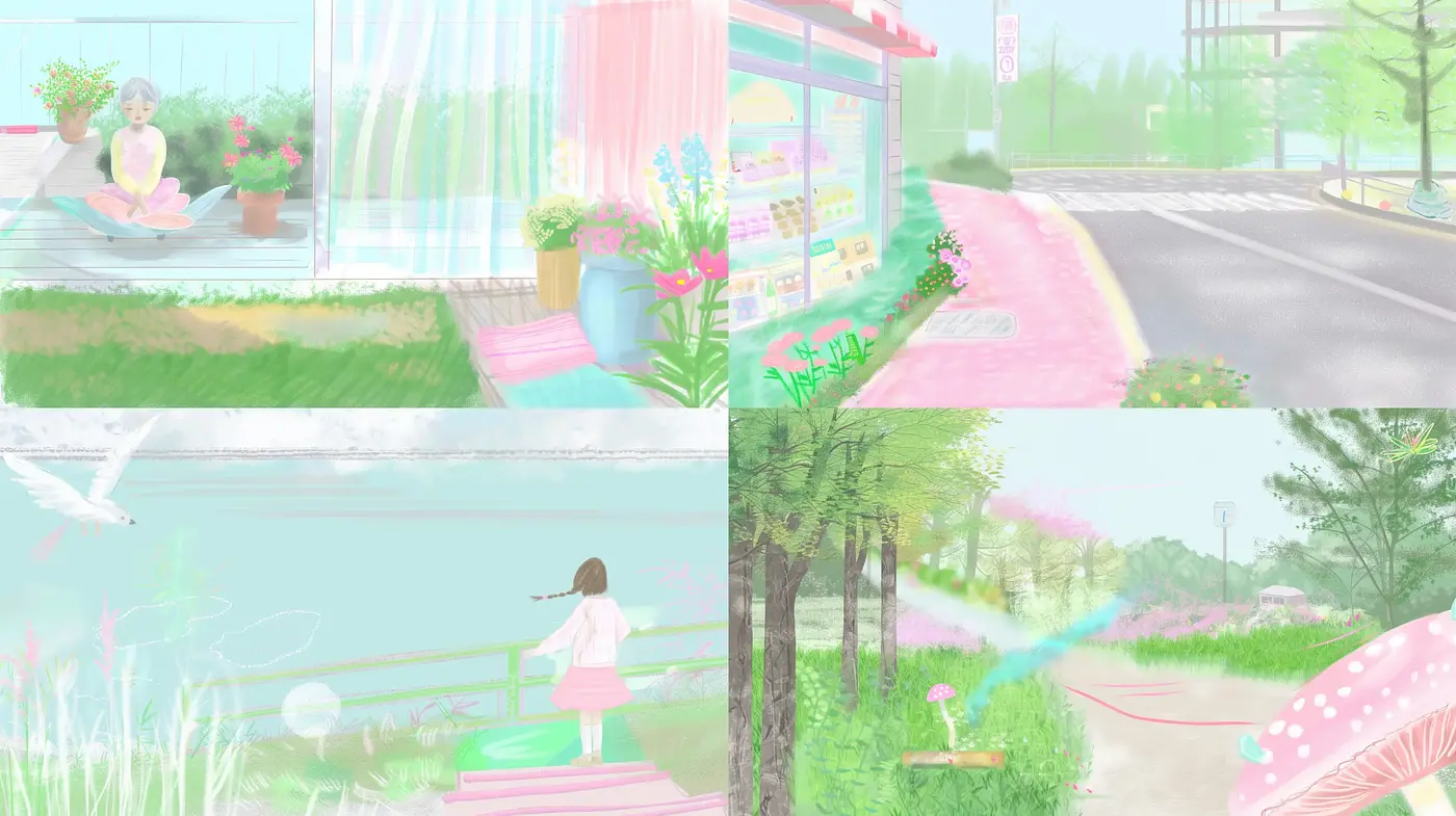 Ethereal Pastel Dreamscape of Serene Vistas - Midjourney sref style