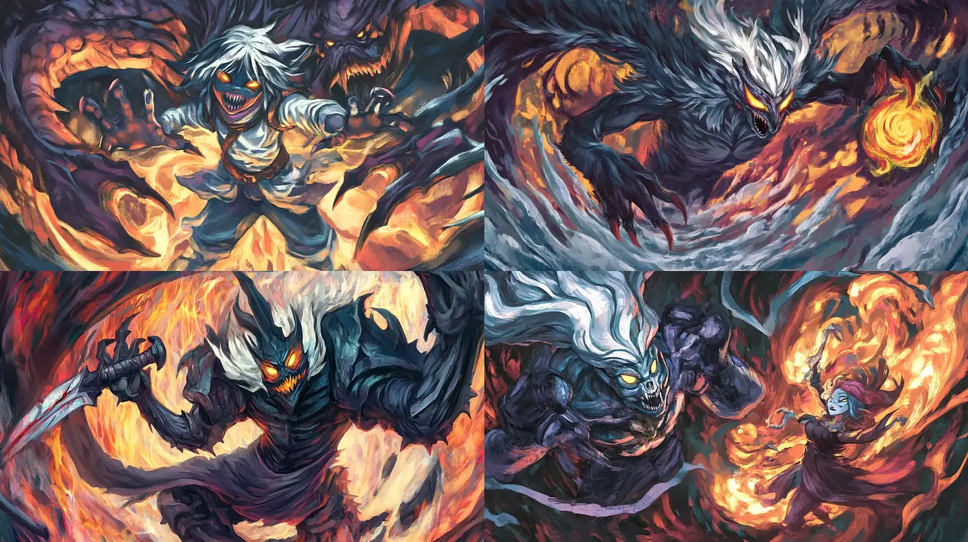 Ethereal Chaos: A Fusion of Dynamic Brushwork and Intense Emotions - Midjourney sref style