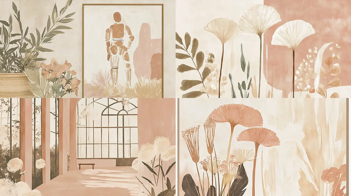 Serene Pastel Botanicals in Soft Light - Midjourney sref style
