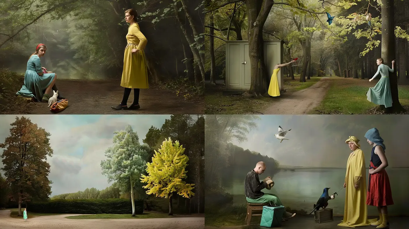 Ethereal Arcadian Portraits in Muted Nature Hues - Midjourney sref style