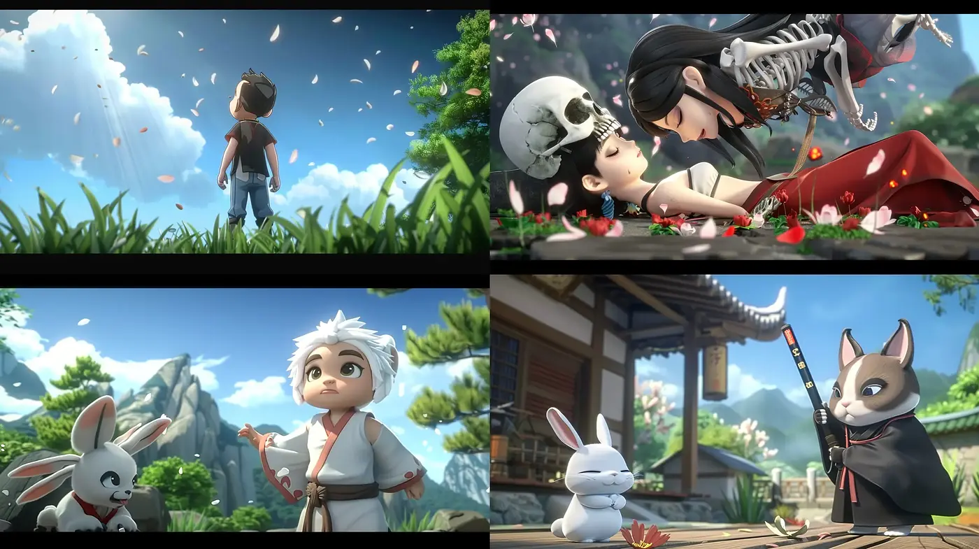 Enchanting Animated Reverie: A Harmonious Blend of Eastern Animation and Pastoral Themes - Midjourney sref style