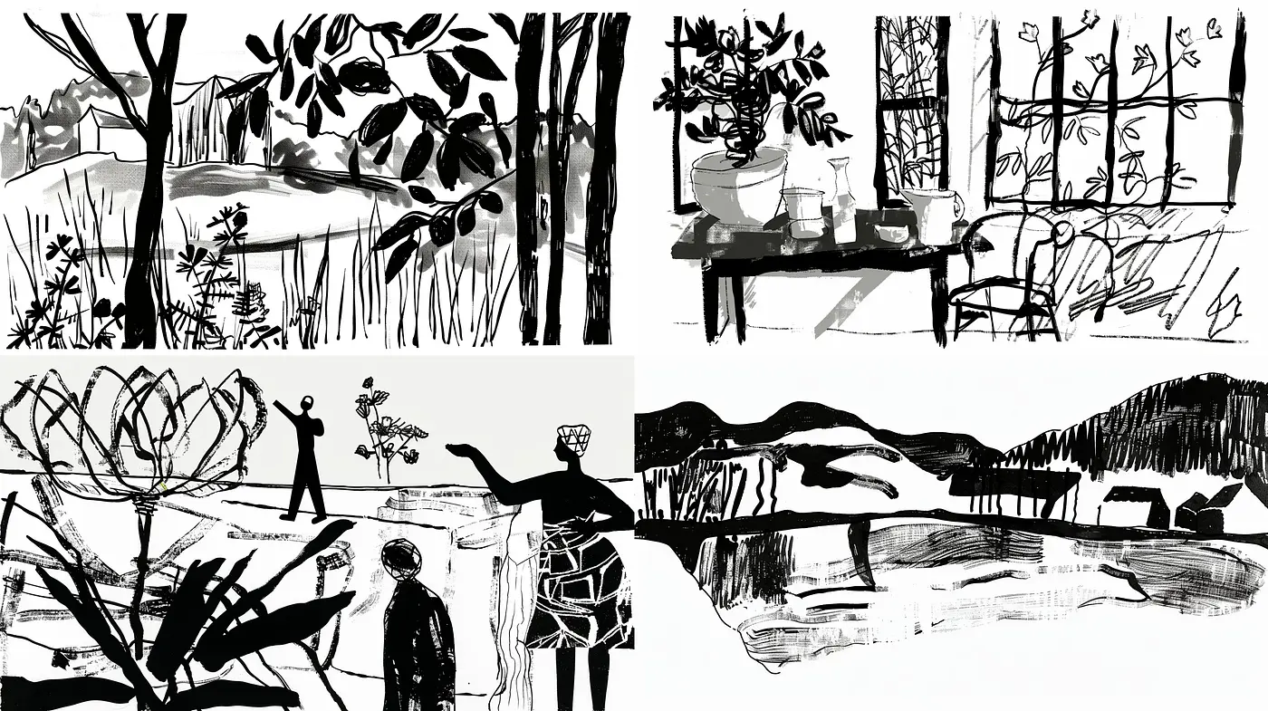 Monochromatic Textural Harmony in Contemporary Interpretation - Midjourney sref style