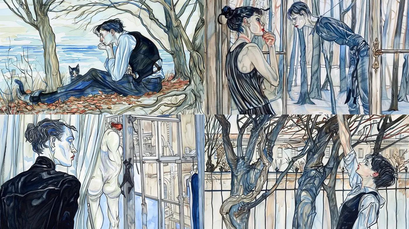 Whimsical Modernity in Strokes: A Fusion of Contemporary Essence with Expressionist Flair - Midjourney sref style
