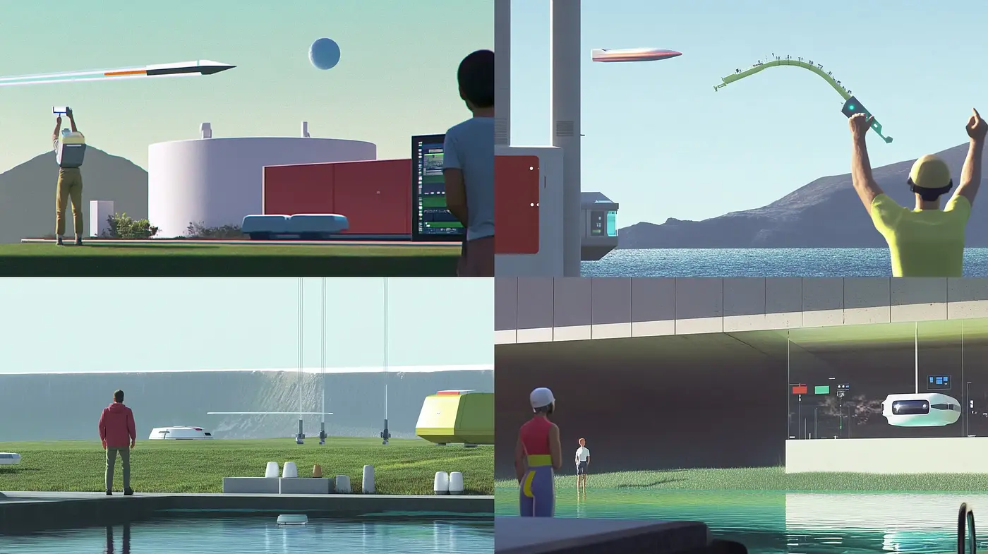 Futuristic Serenity: A Synthesis of Luminous Landscapes and Tranquil Scenes - Midjourney sref style