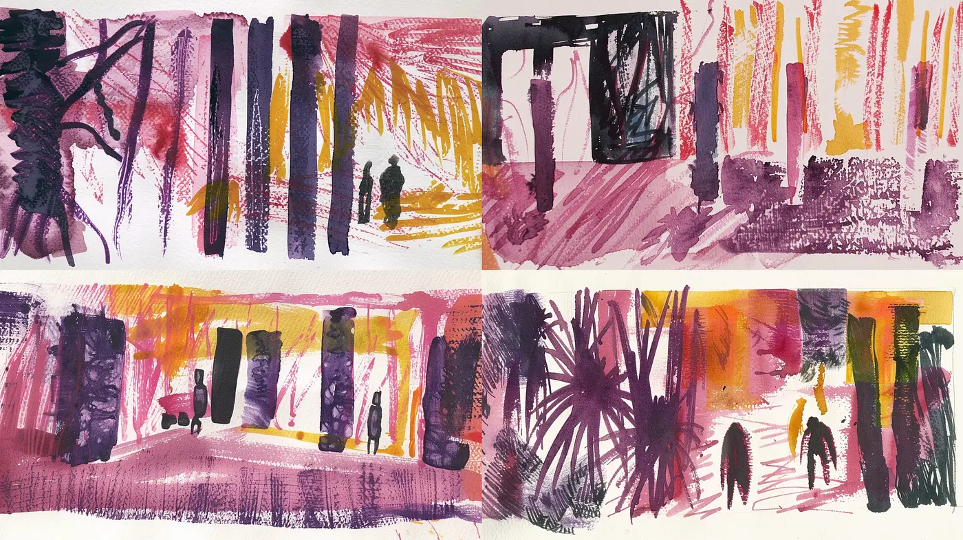 Abstract Expressionist Brush Stroke Harmony - Midjourney sref style