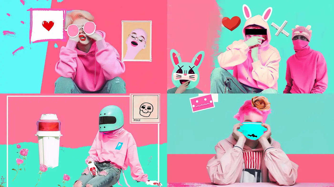 Saturated Pop-Art Fusion with a Retro Digital Flair - Midjourney sref style
