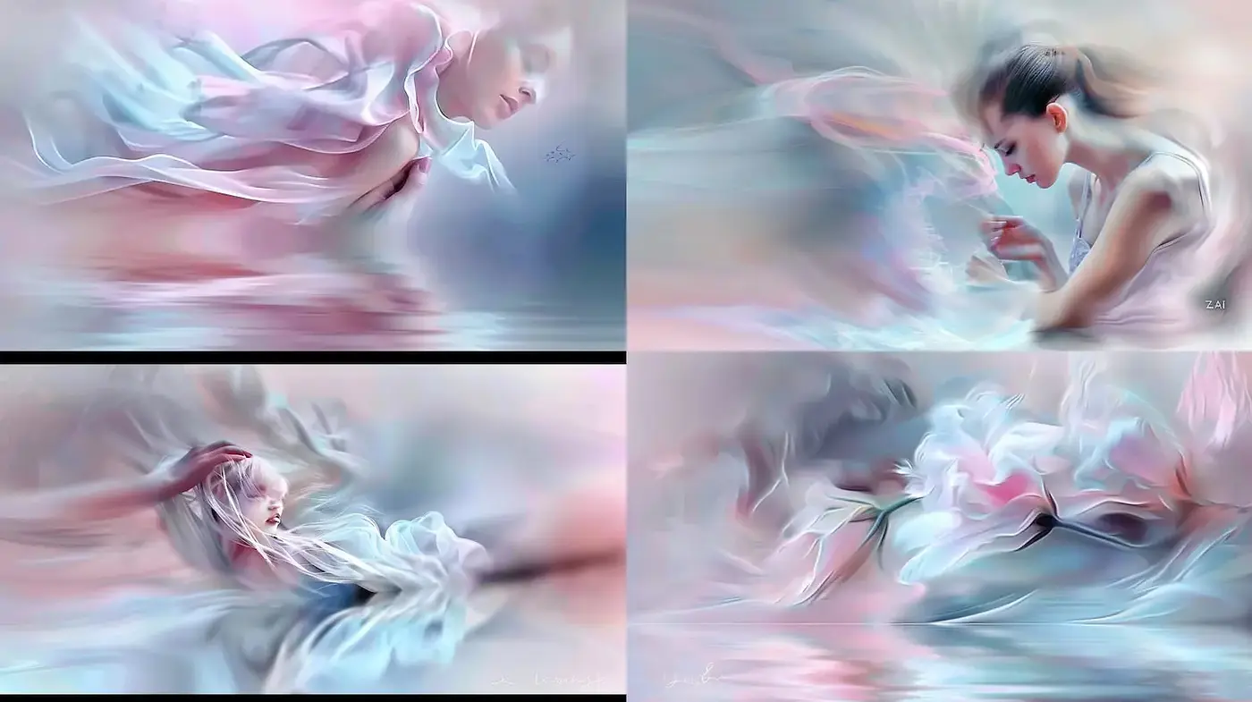 Ethereal and Dreamlike Aesthetic with Fluid Motion and Subtle Color Transitions - Midjourney sref style