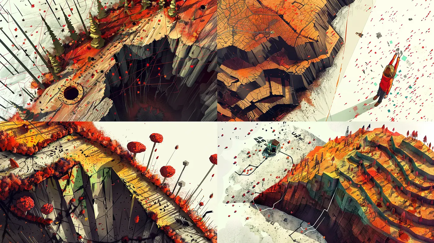 Ethereal Autumnal Dreamscapes with Dynamic Textures and a Surrealist Edge - Midjourney sref style