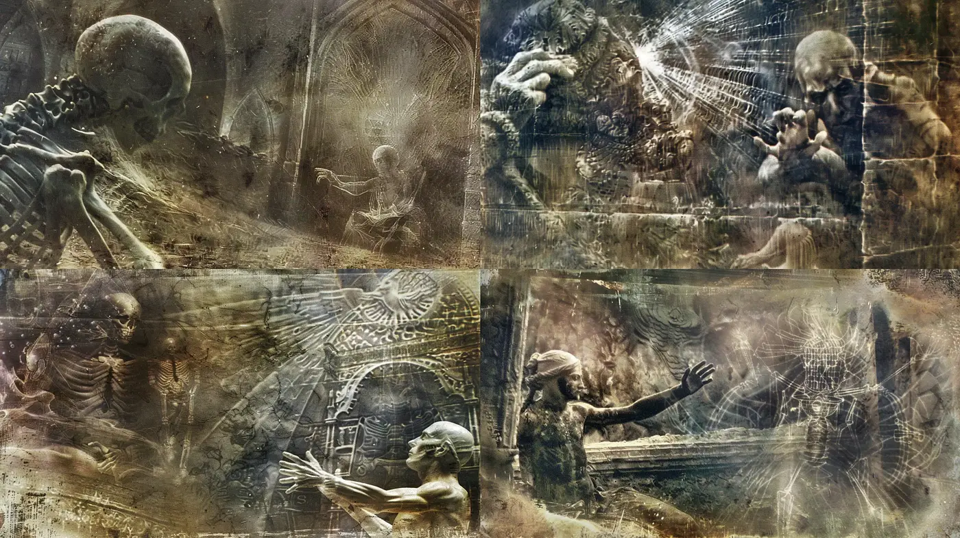 Ethereal Macabre: Echoes of Surreal Gothic Artistry - Midjourney sref style