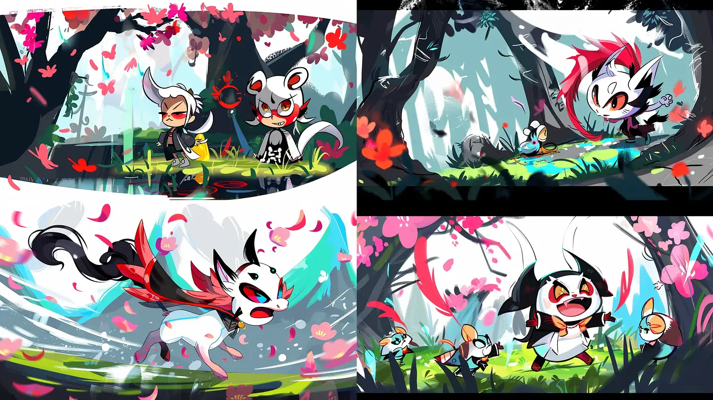 Energetic Stylized Fantasy: A Vivid and Dynamic Artistic Expression - Midjourney sref style