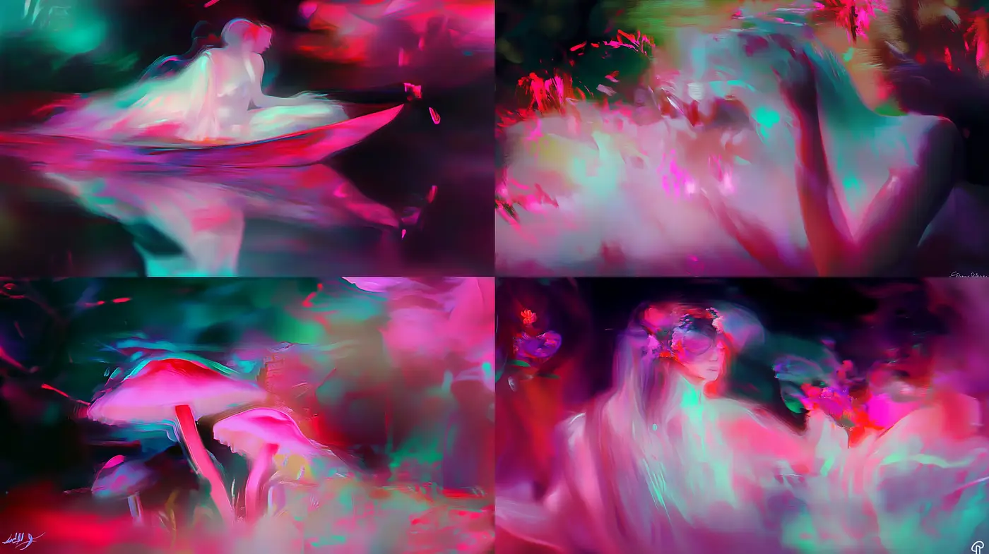 Luminous Flux: A Dance of Light and Shadow in Digital Expressionism - Midjourney sref style