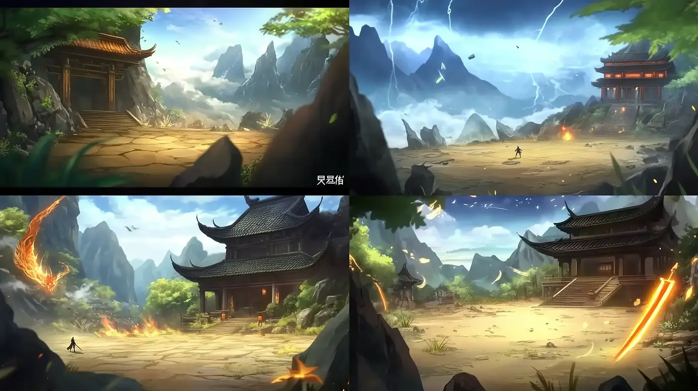 Ethereal Asian Fantasy Scapes: A Fusion of Traditional Motifs and Elemental Drama - Midjourney sref style