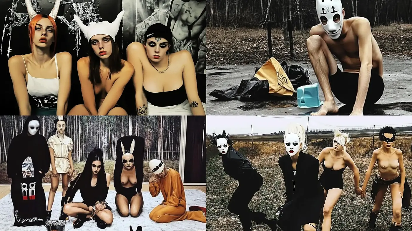 Surreal Masked Elegance in Desaturated Tones - Midjourney sref style