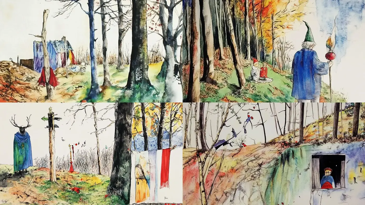 Whimsical Watercolor Woodland: An Artistic Fusion of Fantasy and Nature - Midjourney sref style
