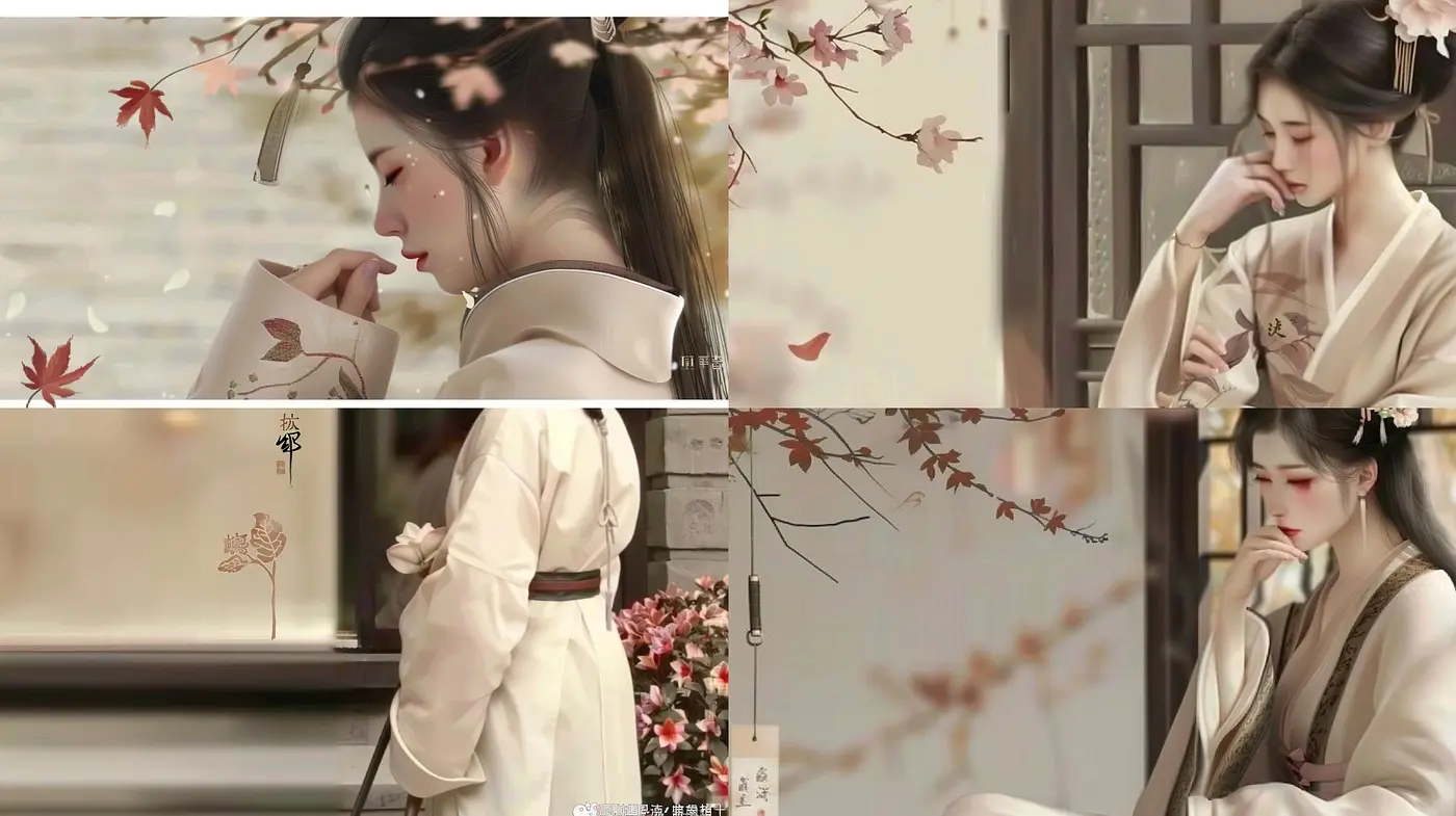 Ephemeral Autumnal Whispers: A Harmonious Blend of Japanese Traditional Aesthetics with Soft-Toned Impressionism - Midjourney sref style