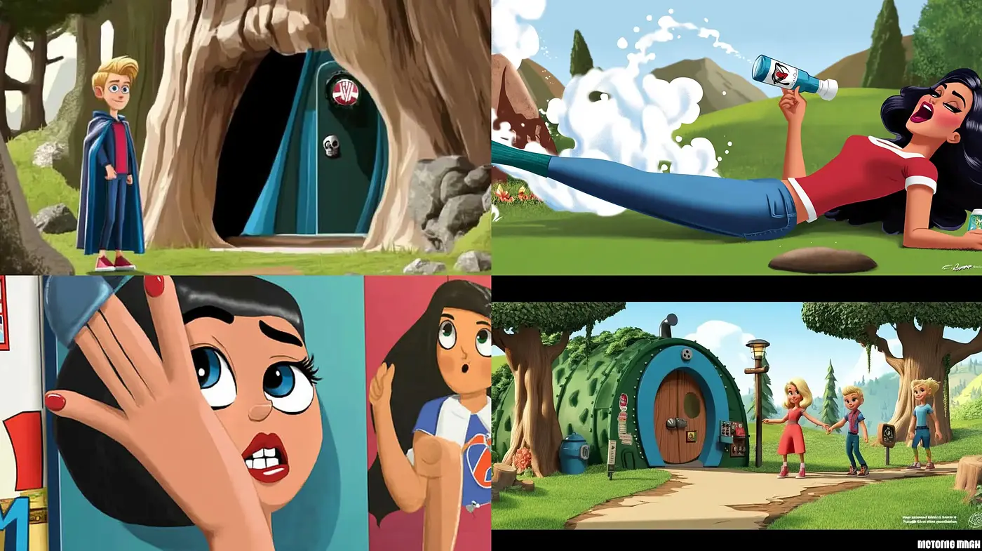 Bright and Bold Animation-Inspired Digital Renderings - Midjourney sref style