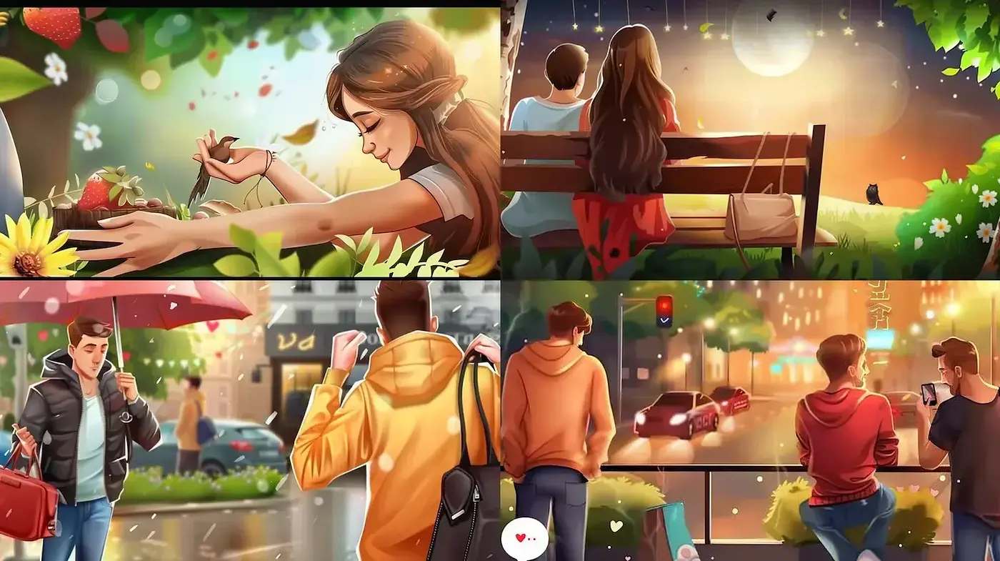 Dynamic and emotive storytelling through vibrant digital art - Midjourney sref style