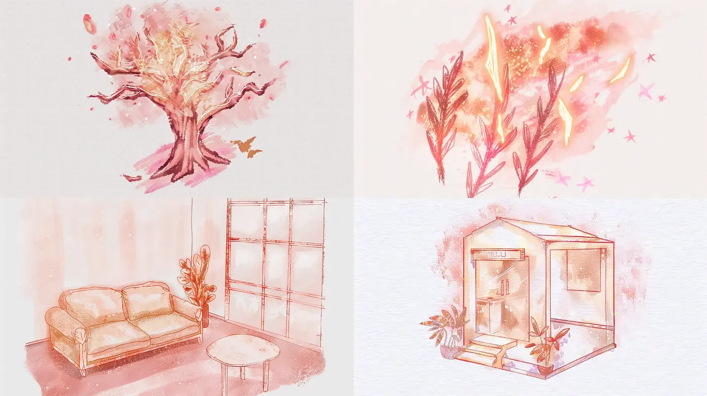 Ethereal Pastel Dreamscape with Whimsical Elements - Midjourney sref style