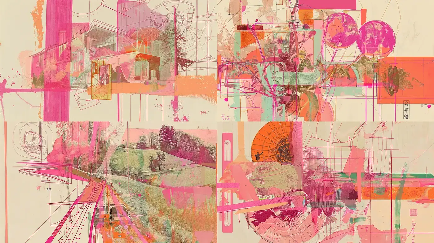 Contemporary Abstract Expressionism with Geometric Elements - Midjourney sref style