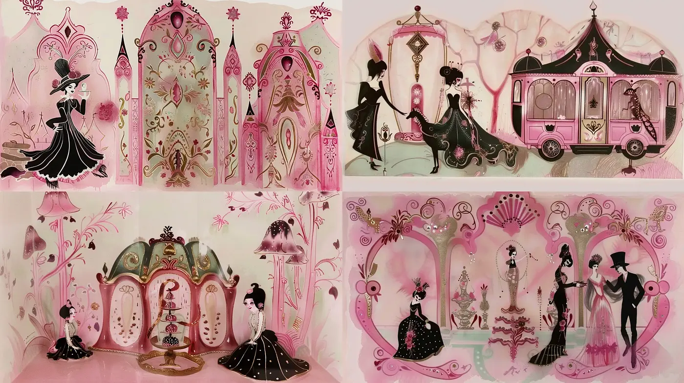 Elegant Whimsy in Pastel: A Dreamy Tale of Rococo Revival - Midjourney sref style