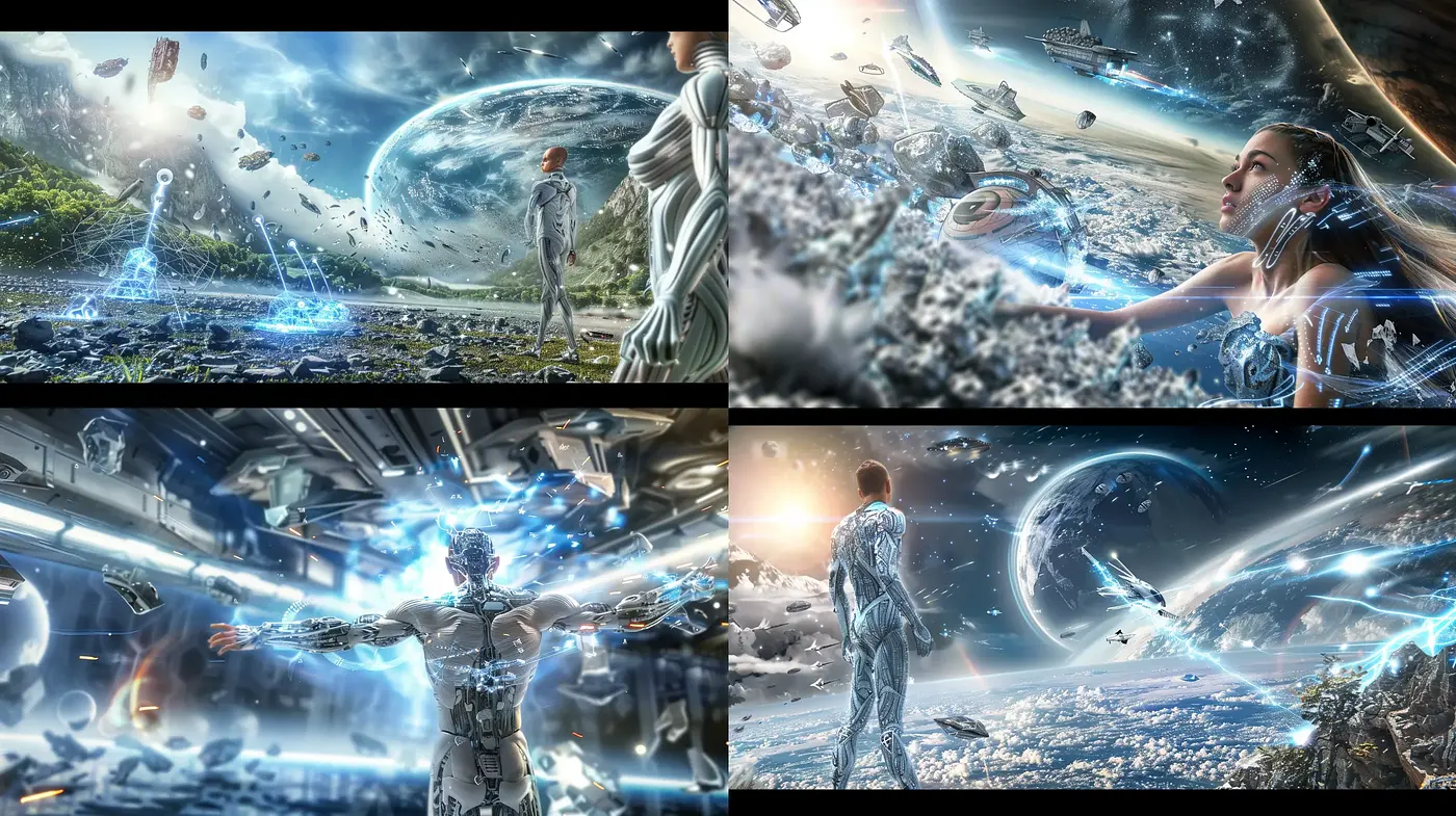 Cosmic Synergy in a Sci-Fi Dreamscape - Midjourney sref style