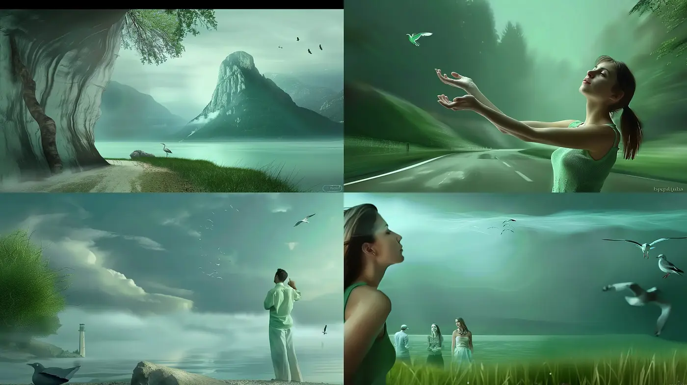 Serene Enchantment: Consistent Dreamlike Imagery with a Tranquil Atmosphere - Midjourney sref style