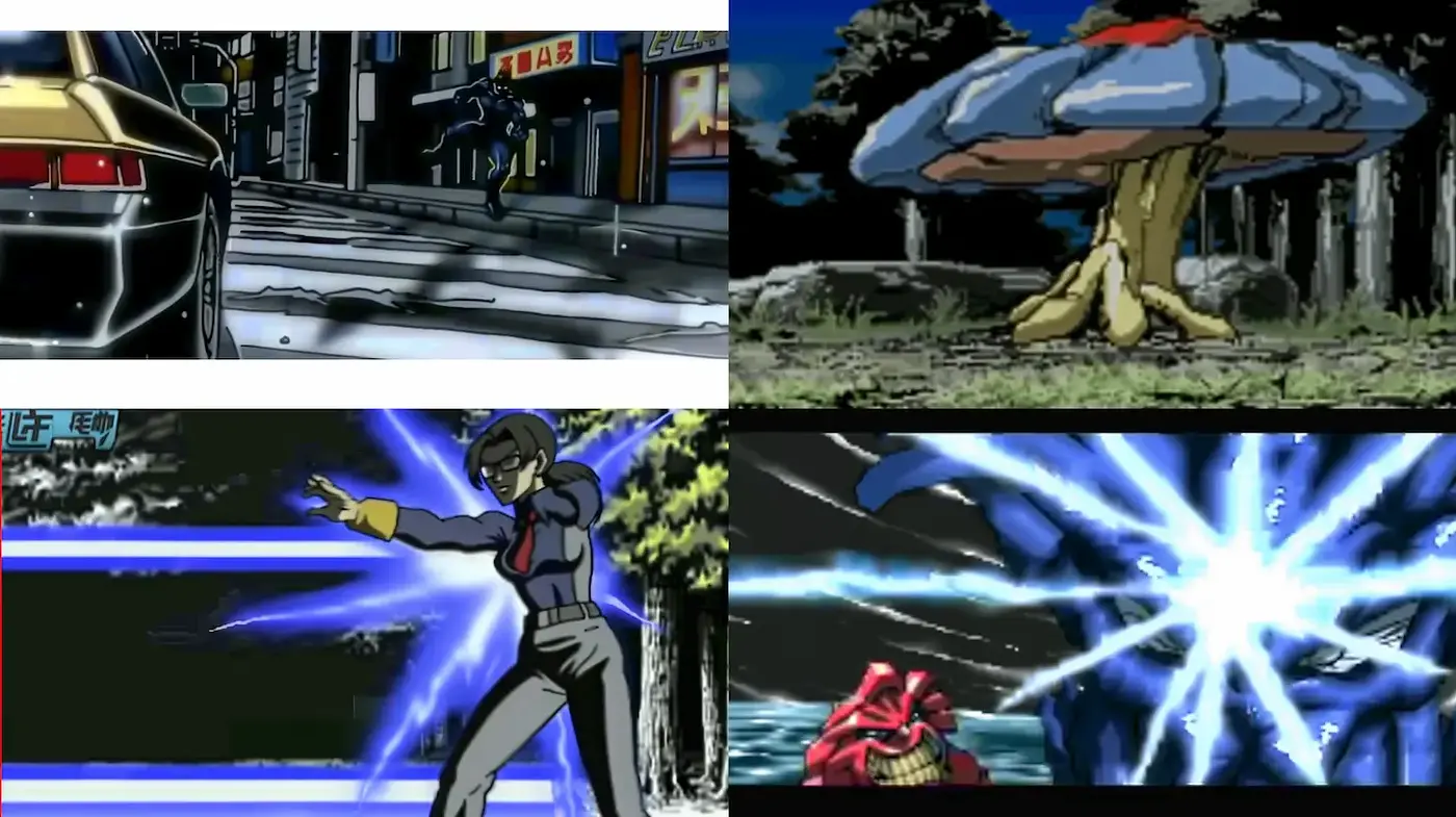Dynamic animated scenes with distinct outlines and vibrant action - Midjourney sref style