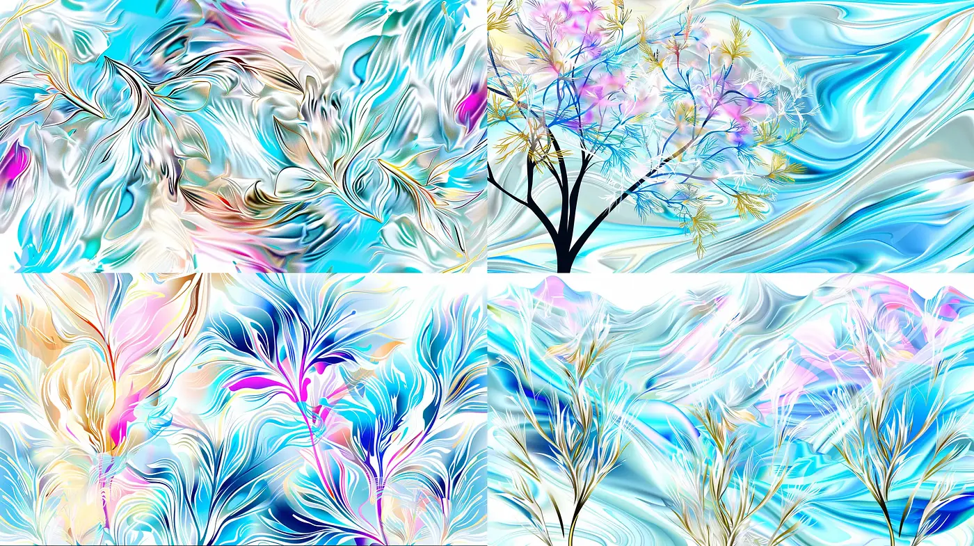 Ethereal Botanical Swirls in Abstract Expressionism - Midjourney sref style