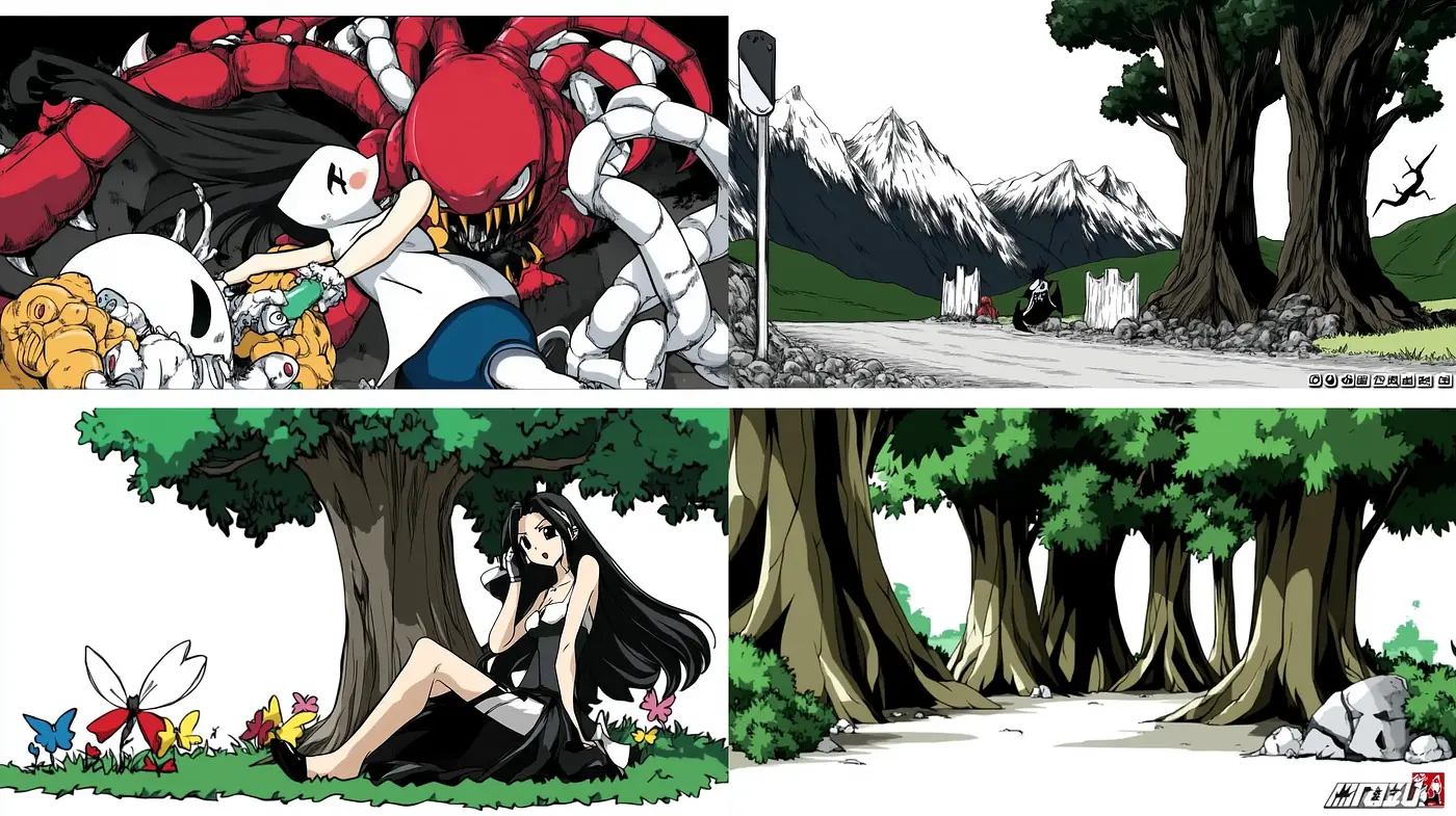 Vibrant Anime-Inspired Scenic Illustrations - Midjourney sref style
