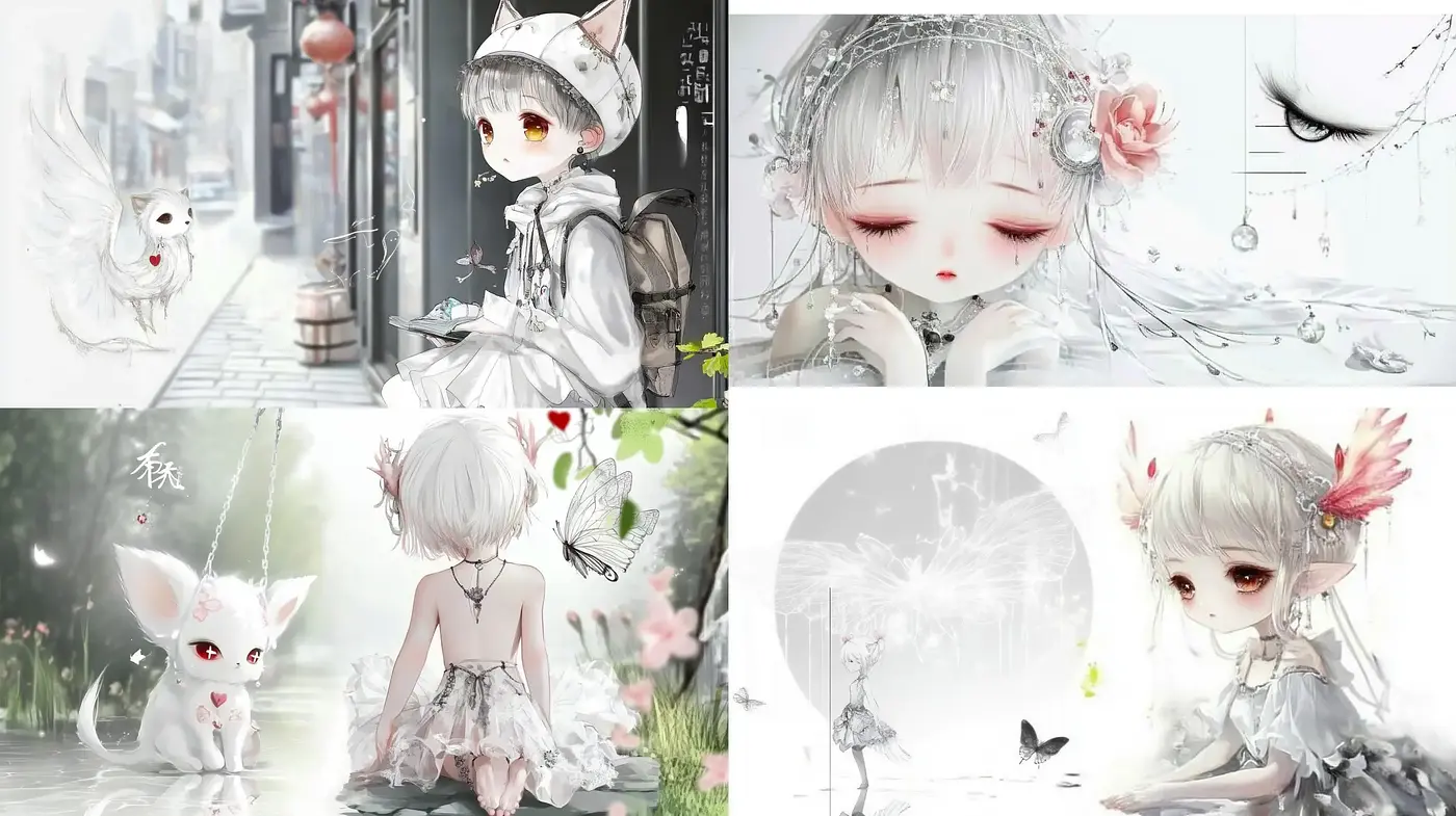 Ethereal Fantasy and Dreamlike Delicacy in a Monochromatic World - Midjourney sref style