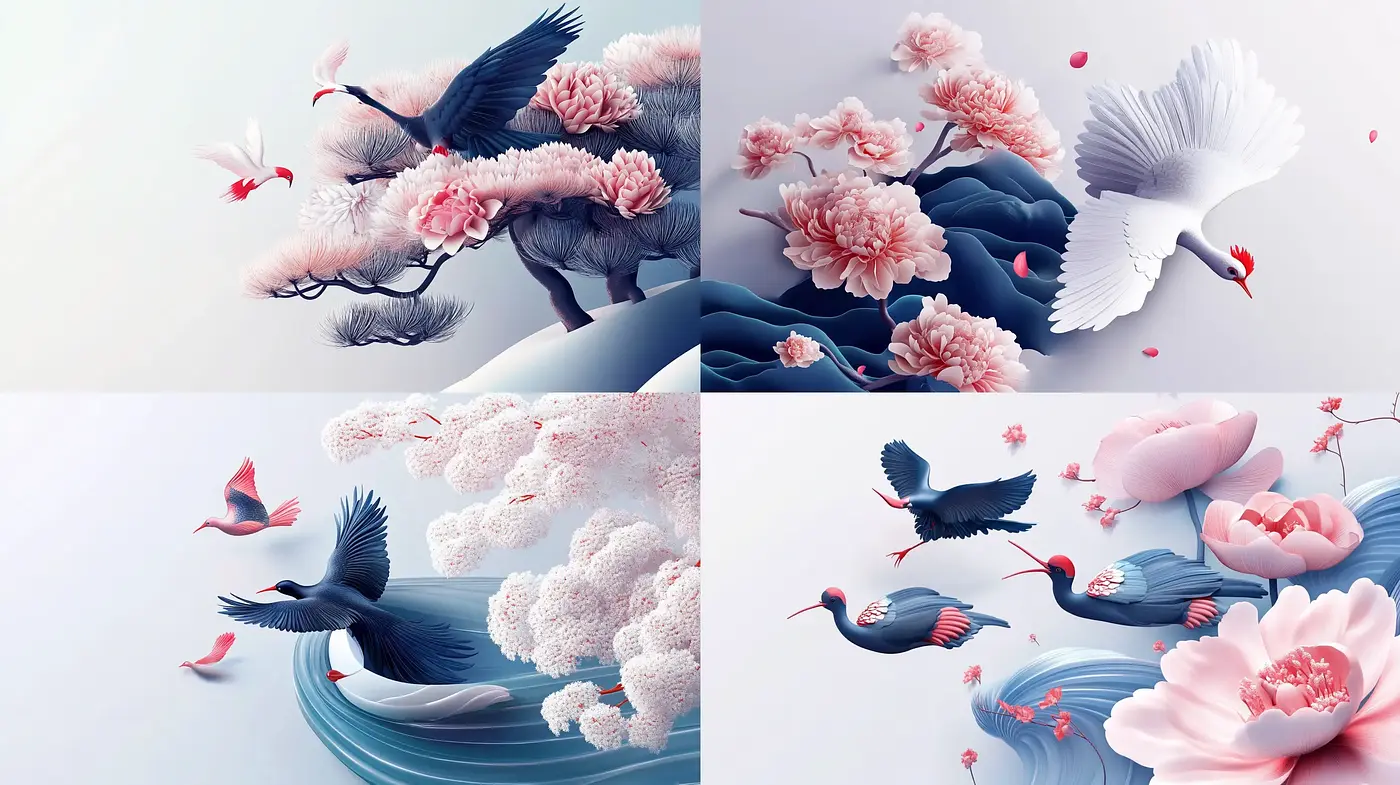 Serene Elegance in Pastel: A Harmonious Blend of Nature and Grace - Midjourney sref style