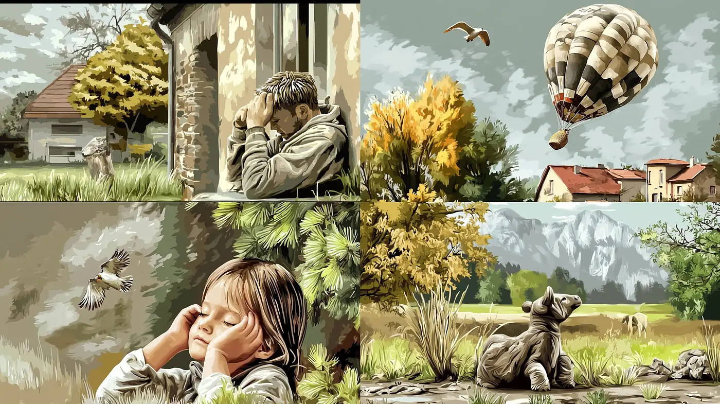 Pastoral Serenity: A Harmonized Blend of Digital Impressionism and Realism - Midjourney sref style