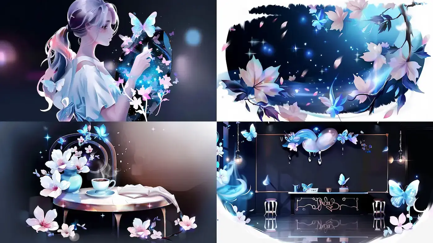 Whimsical and Dreamy Floral Aesthetic with Ethereal Lighting - Midjourney sref style