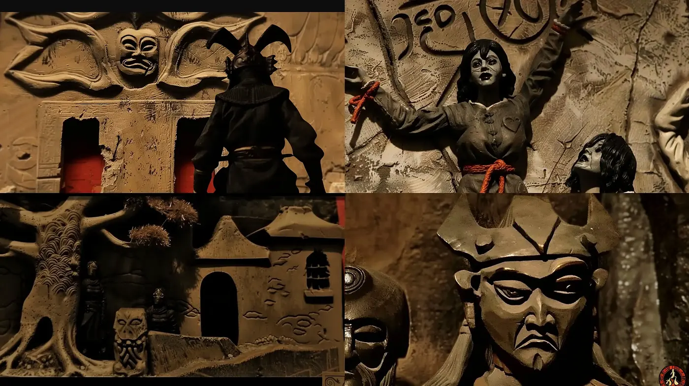 Mythical Tableaux in Sepia Tones: A Study in Surreal Bas-Relief - Midjourney sref style